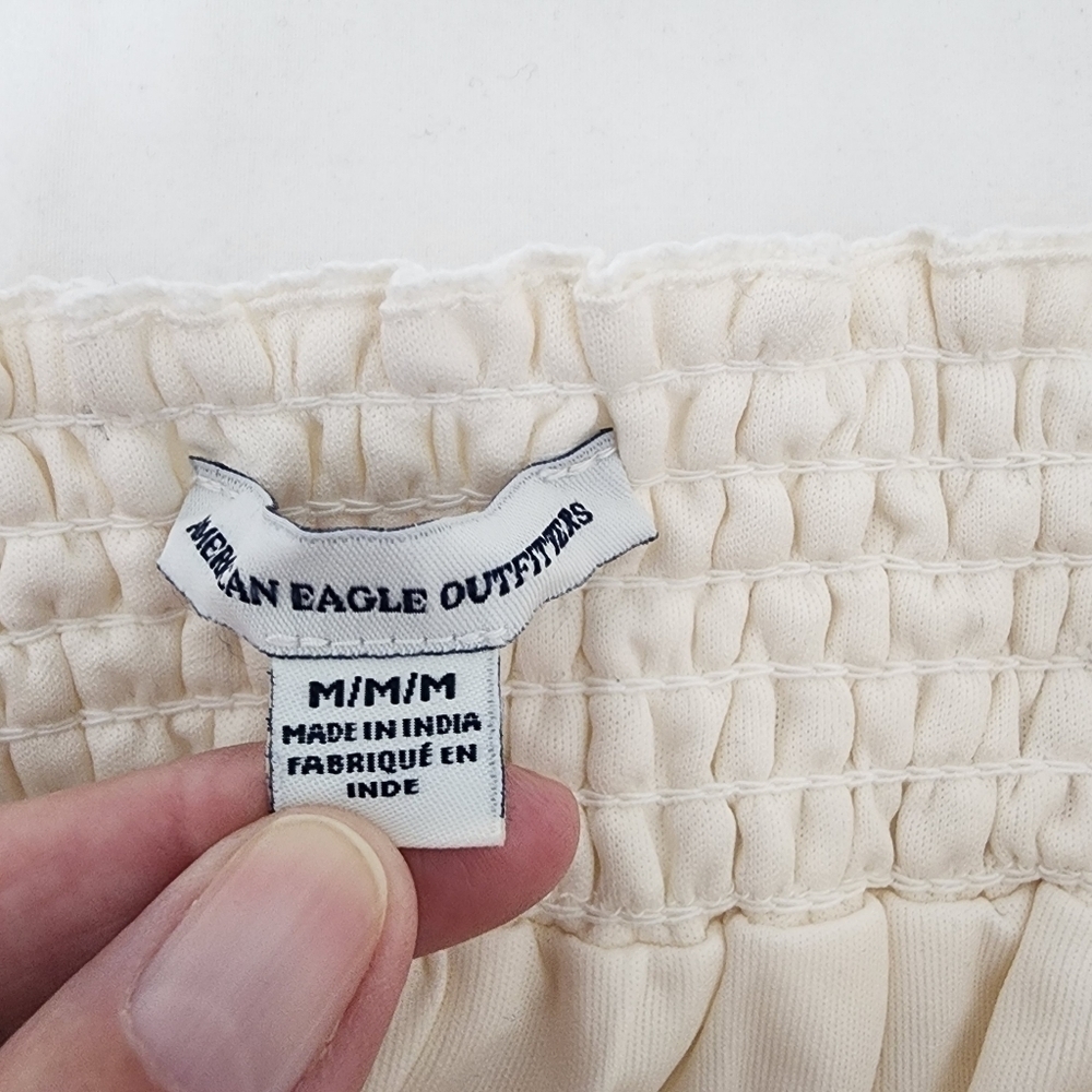 American Eagle Outfitters Cream Bohemian Gauze Romper Size M - Picture 14 of 14